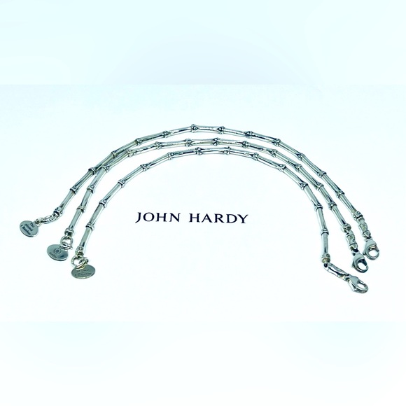 JOHN HARDY JH STERLING SILVER 925 SET OF 3 BAMBOO PANCING SLIM BRACELET 7.75" - Picture 1 of 15